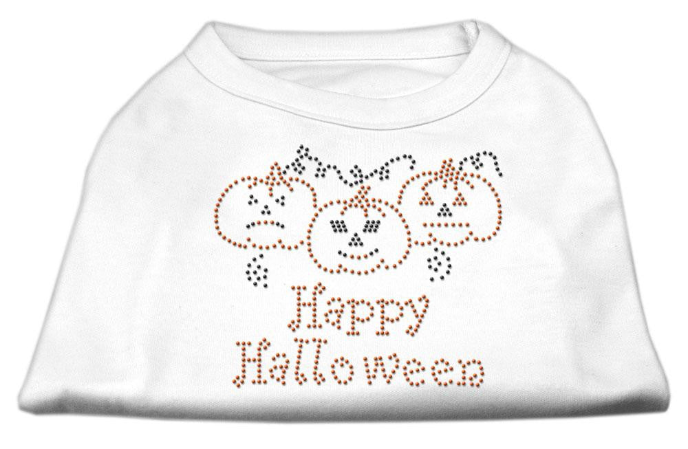 Happy Halloween Rhinestone Shirts White L (14)