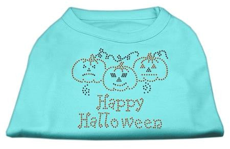 Happy Halloween Rhinestone Shirts Aqua XS (8)