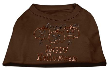 Happy Halloween Rhinestone Shirts Brown XS (8)