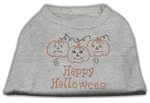 Happy Halloween Rhinestone Shirts Grey XS (8)