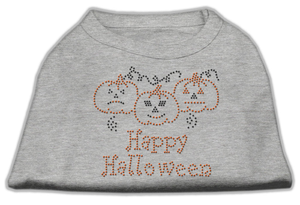 Happy Halloween Rhinestone Shirts Grey XXL (18)