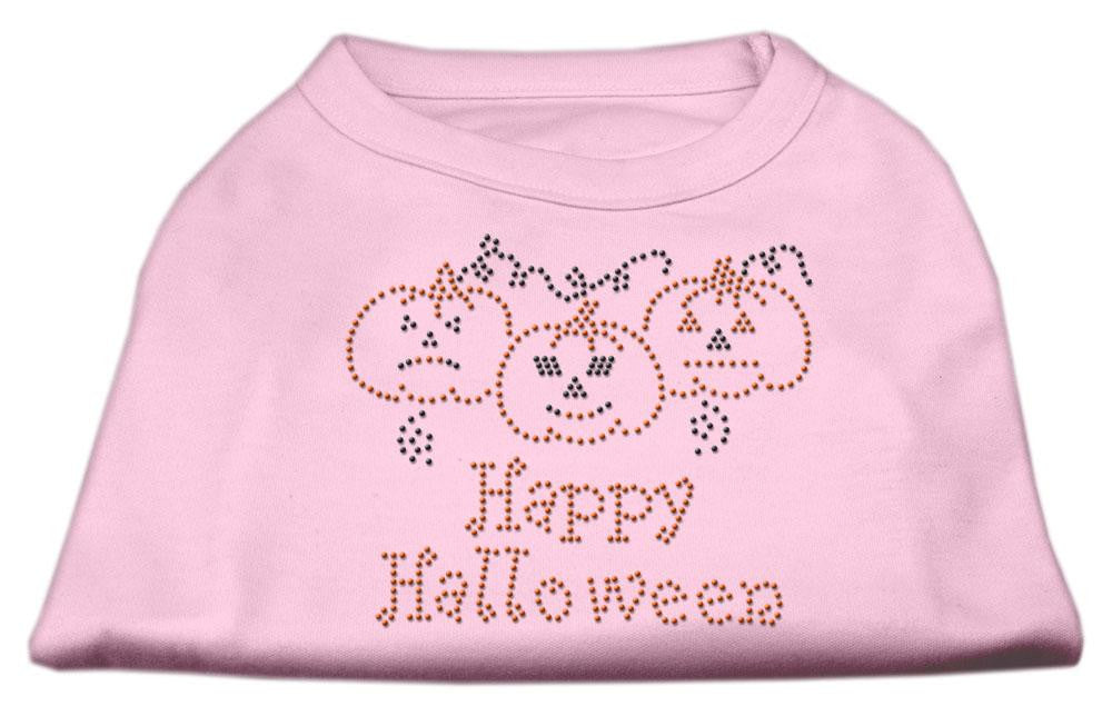 Happy Halloween Rhinestone Shirts Light Pink XXXL(20)