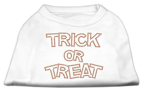 Trick or Treat Rhinestone Shirts White XS (8)