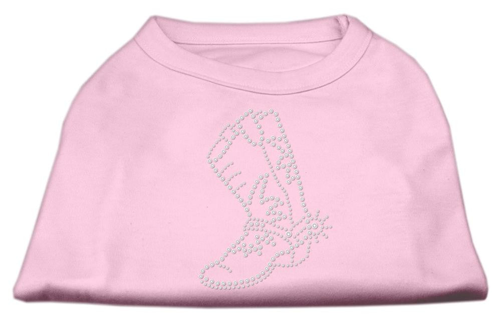 Rhinestone Boot Shirts Light Pink XL (16