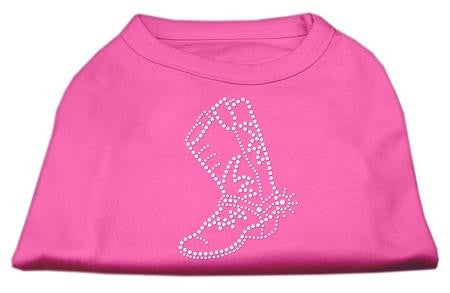 Rhinestone Boot Shirts Bright Pink XS (8)