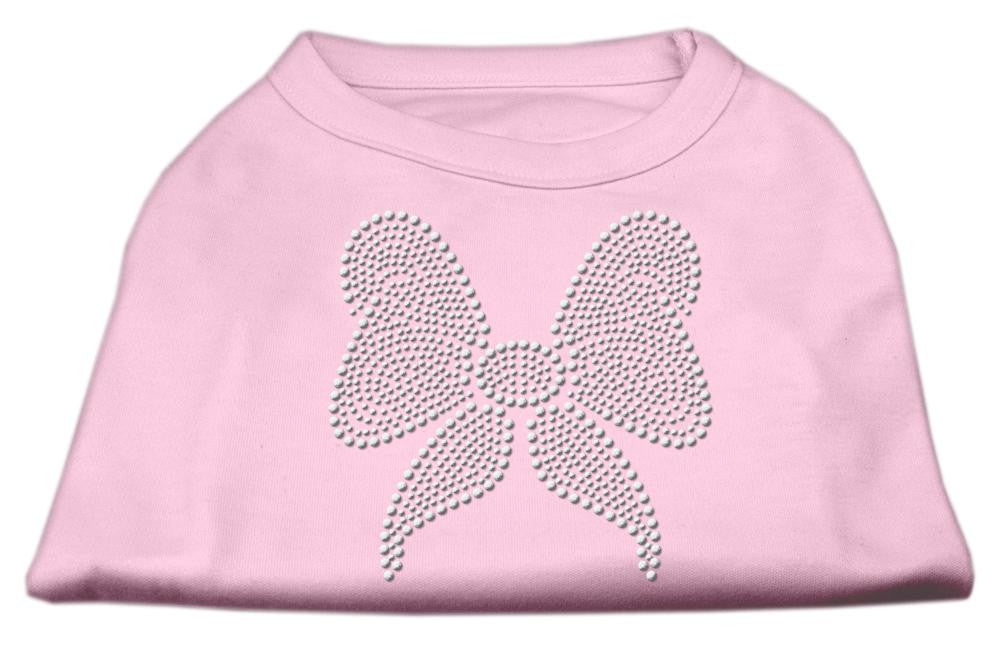 Rhinestone Bow Shirts Light Pink L (14)