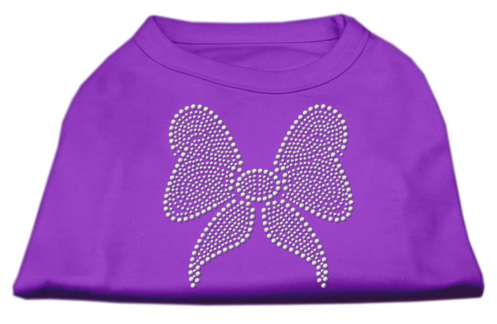 Rhinestone Bow Shirts Purple XXL (18)