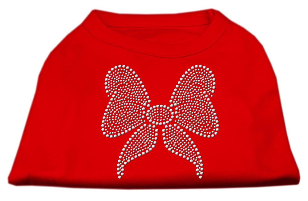 Rhinestone Bow Shirts Red XXXL(20)