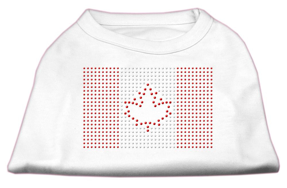 Canadian Flag Rhinestone Shirts White M (12)