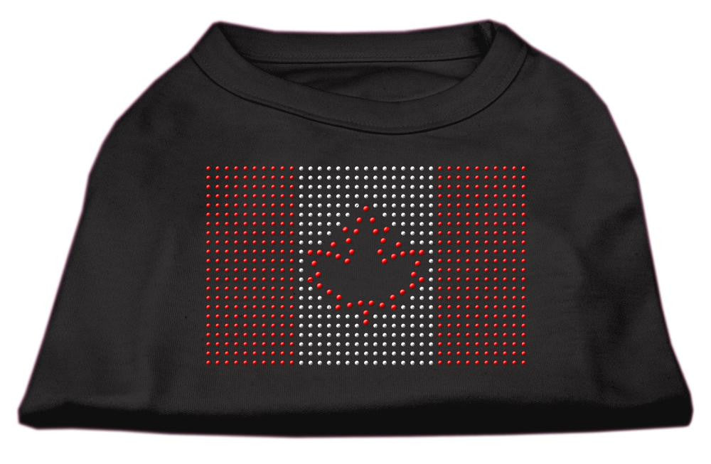 Canadian Flag Rhinestone Shirts Black S (10)