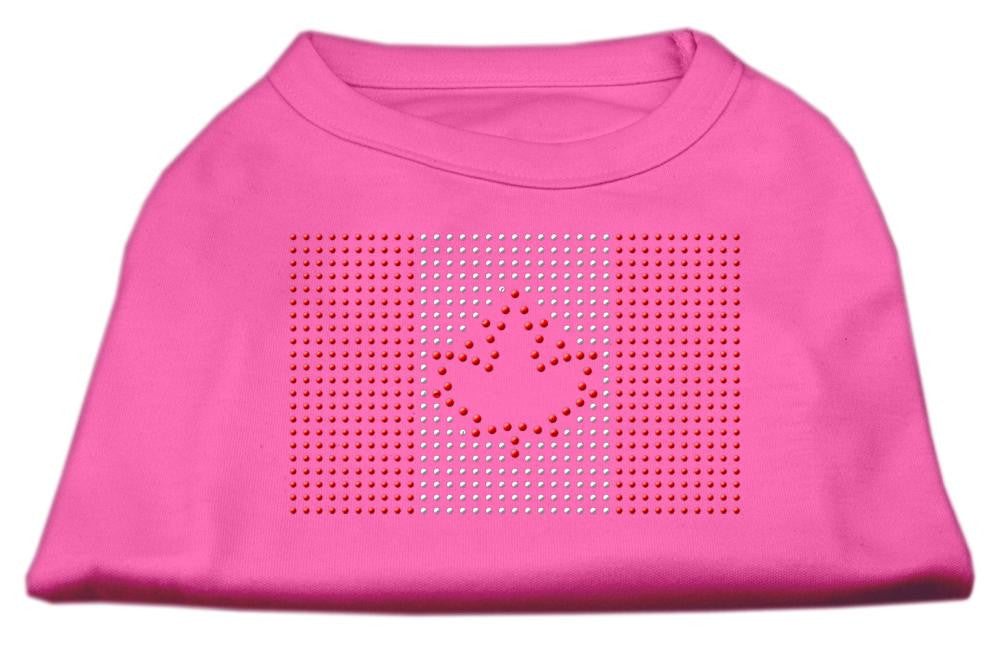 Canadian Flag Rhinestone Shirts Bright Pink S (10)