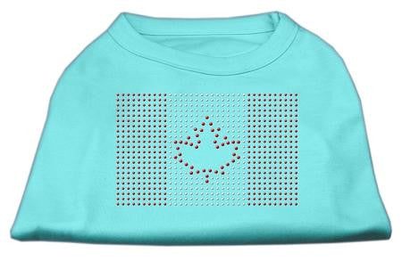 Canadian Flag Rhinestone Shirts Aqua XS (8)