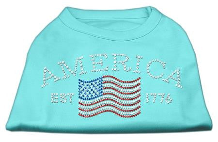 Classic American Rhinestone Shirts Aqua L (14)