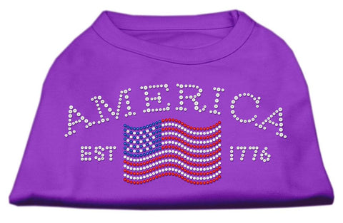 Classic American Rhinestone Shirts Purple S (10)