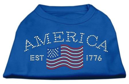 Classic American Rhinestone Shirts Blue XS (8)