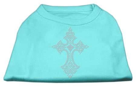 Rhinestone Cross Shirts Aqua L (14)