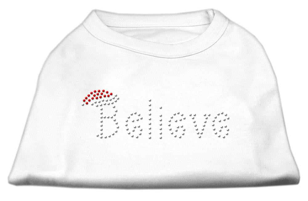 Believe Rhinestone Shirts White L (14)