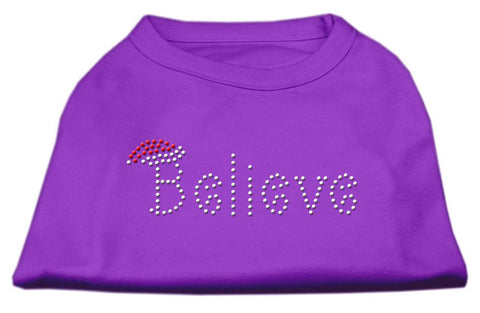 Believe Rhinestone Shirts Purple S (10)