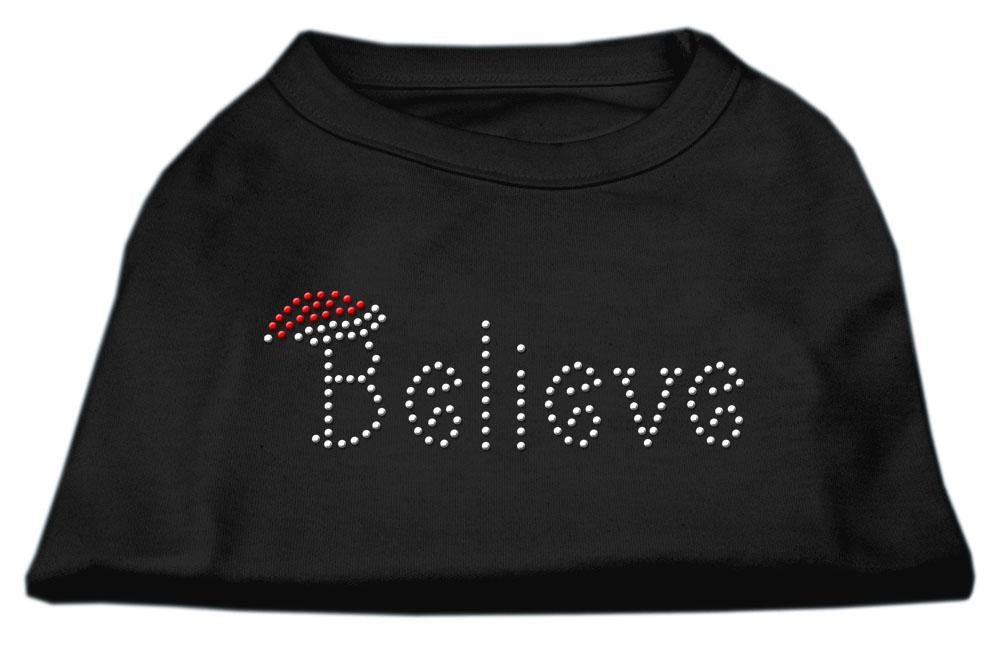 Believe Rhinestone Shirts Black XS (8)