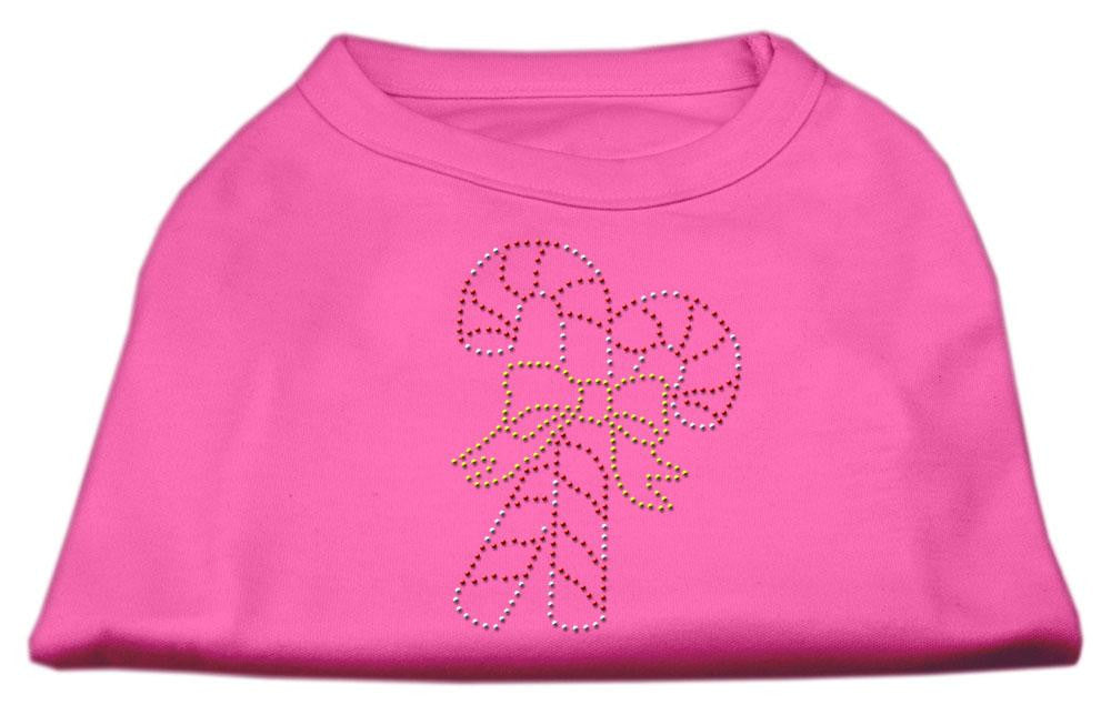 Candy Cane Rhinestone Shirt Bright Pink M (12)