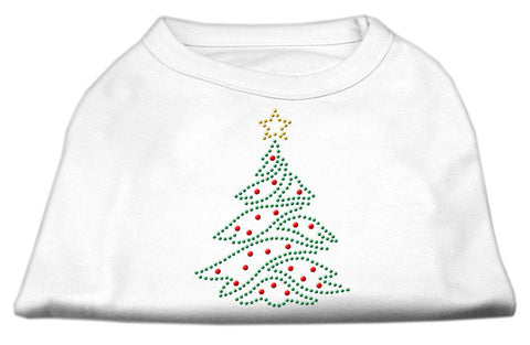 Christmas Tree Rhinestone Shirt White L (14)