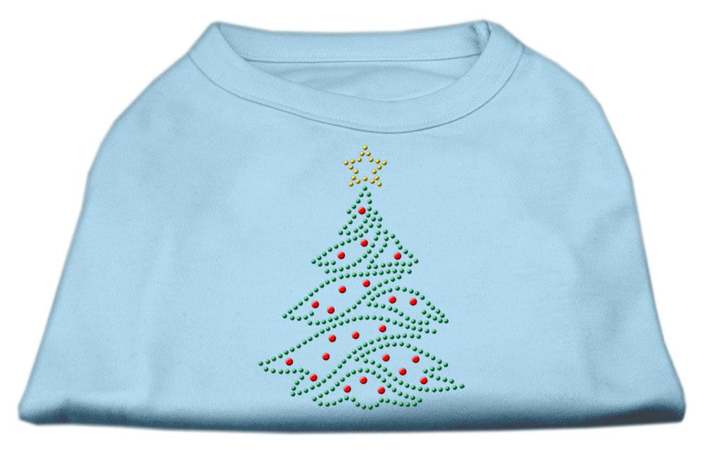 Christmas Tree Rhinestone Shirt Baby Blue XS (8)