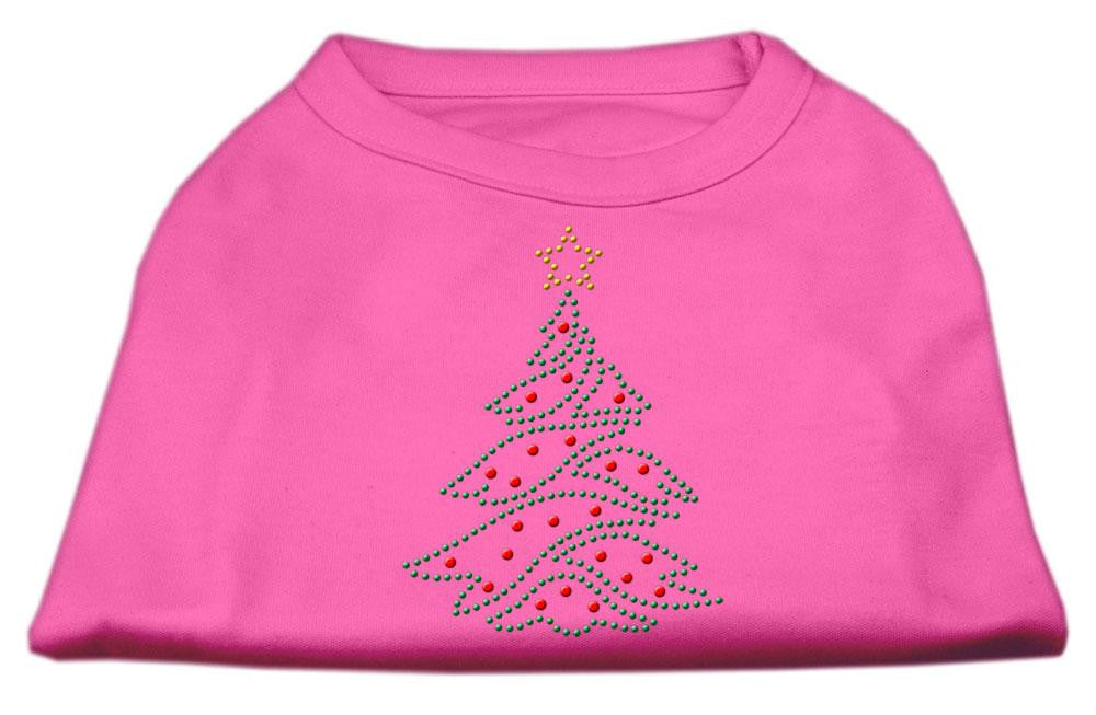 Christmas Tree Rhinestone Shirt Bright Pink XS (8)