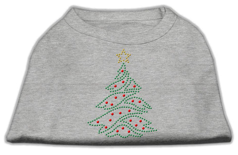 Christmas Tree Rhinestone Shirt Grey XXL (18)