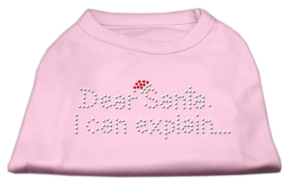 Dear Santa I Can Explain Rhinestone Shirts Light Pink S (10)