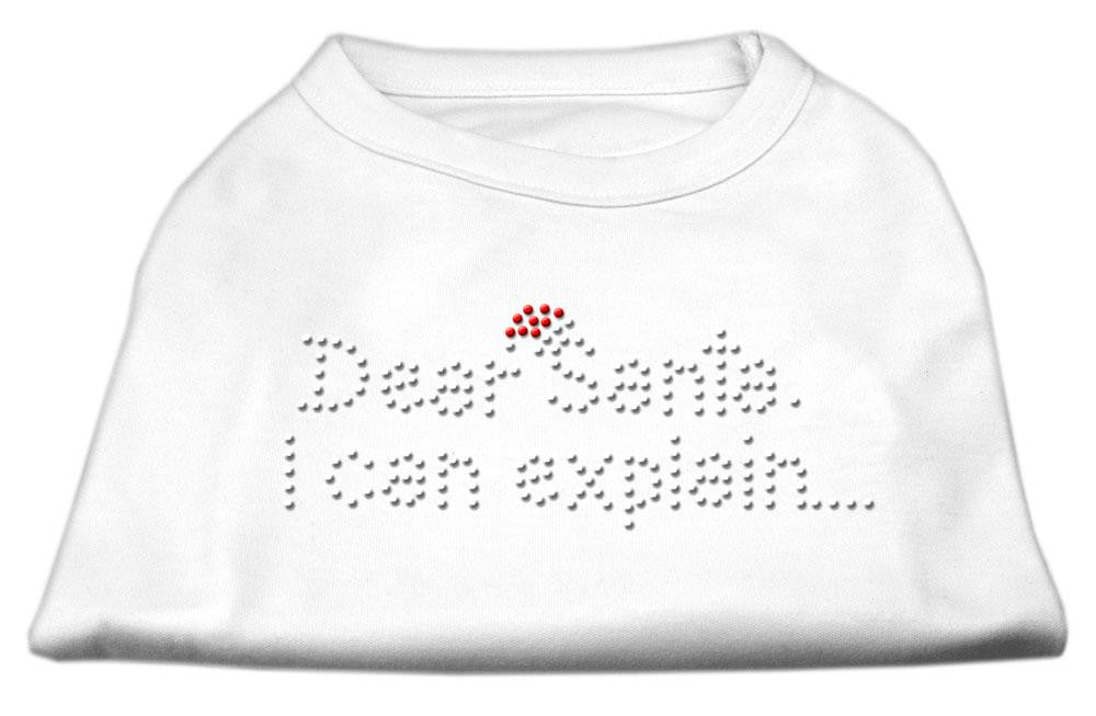 Dear Santa I Can Explain Rhinestone Shirts White S (10)