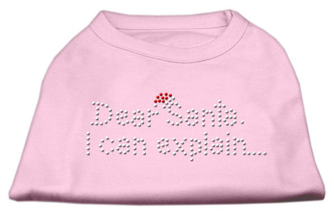 Dear Santa I Can Explain Rhinestone Shirts Light Pink XS (8)