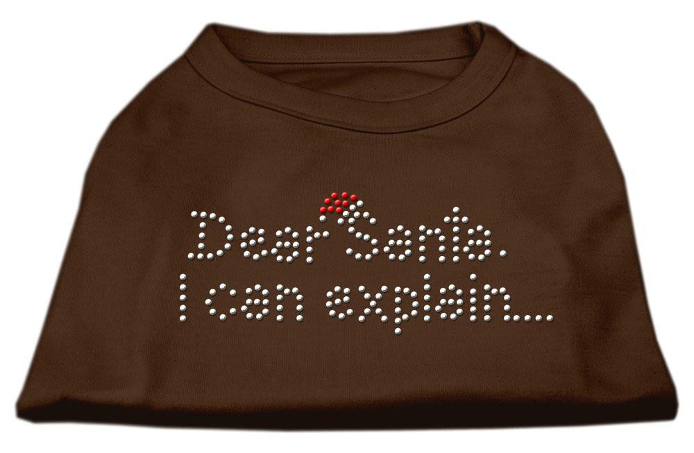 Dear Santa I Can Explain Rhinestone Shirts Brown XXL (18)