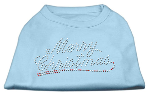 Merry Christmas Rhinestone Shirt Baby Blue L (14)