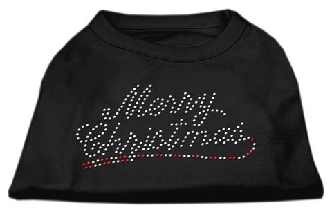 Merry Christmas Rhinestone Shirt Black S (10)