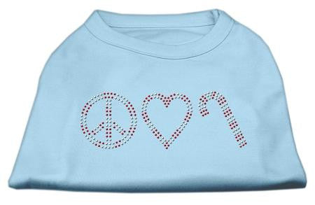 Peace, Love, and Candy Canes Shirts Baby Blue XXL (18)