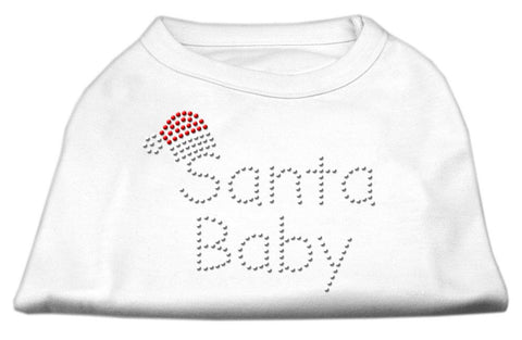 Santa Baby Rhinestone Shirts  White L (14)