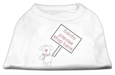 Santa Stop Here Shirts White LG (14)