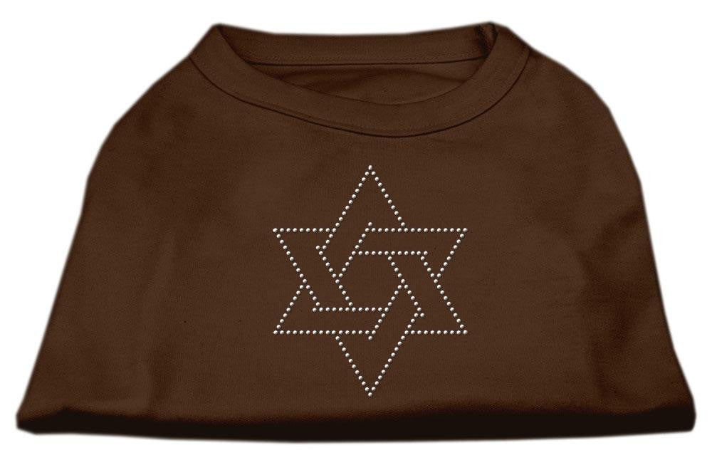 Star of David Rhinestone Shirt Brown Sm (10)