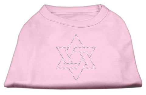 Star of David Rhinestone Shirt   Light Pink XXL (18)