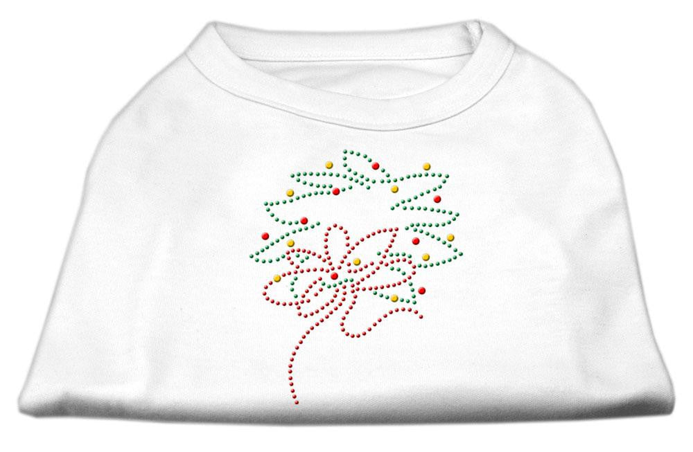 Christmas Wreath Rhinestone Shirt White L (14)