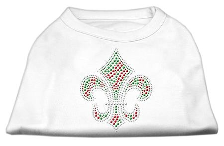 Holiday Fleur de lis Rhinestone Shirts White M (12)