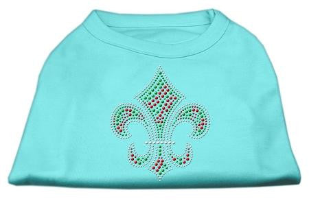 Holiday Fleur de lis Rhinestone Shirts Aqua XS (8)