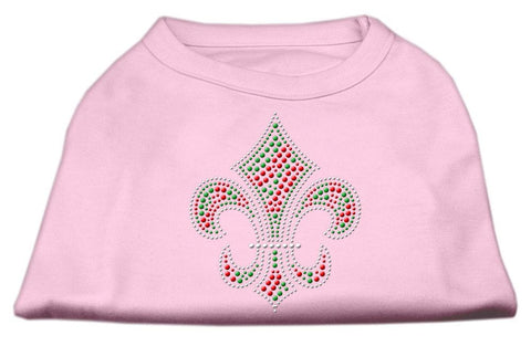 Holiday Fleur de lis Rhinestone Shirts Light Pink XS (8)