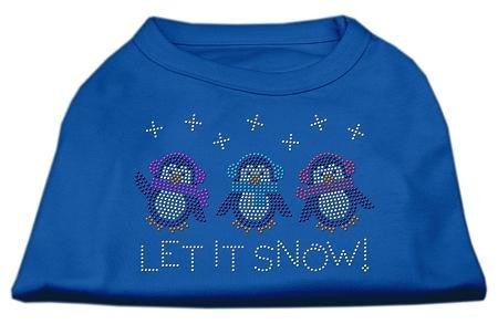 Let It Snow Penguins Rhinestone Shirt Blue Med (12)