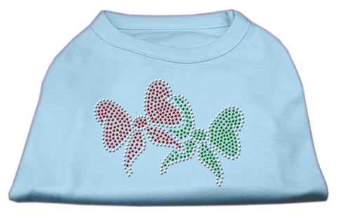 Christmas Bows Rhinestone Shirt Baby Blue L (14)