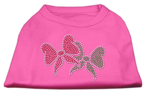 Christmas Bows Rhinestone Shirt Bright Pink M (12)