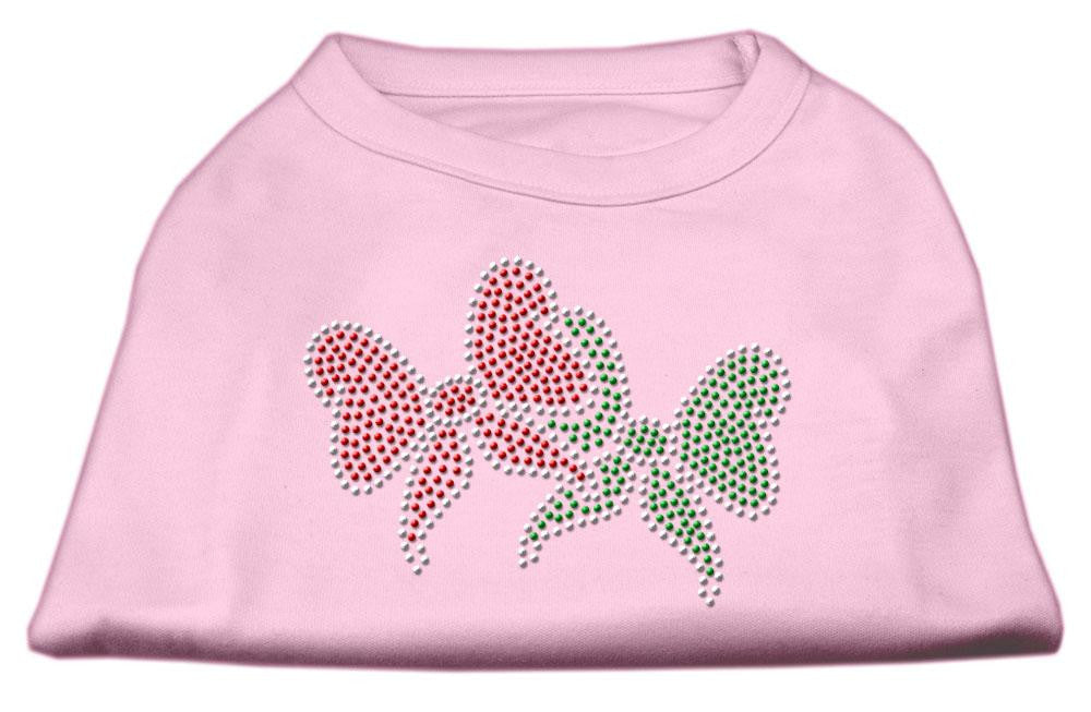 Christmas Bows Rhinestone Shirt Light Pink XL (16)