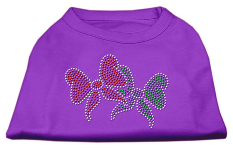 Christmas Bows Rhinestone Shirt Purple XL (16)