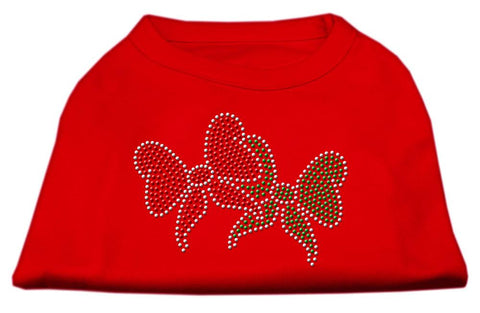 Christmas Bows Rhinestone Shirt Red XXXL(20)