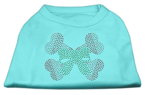 Candy Cane Crossbones Rhinestone Shirt Aqua L (14)